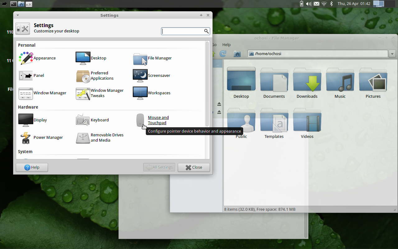 XFCE 4.10 Desktop